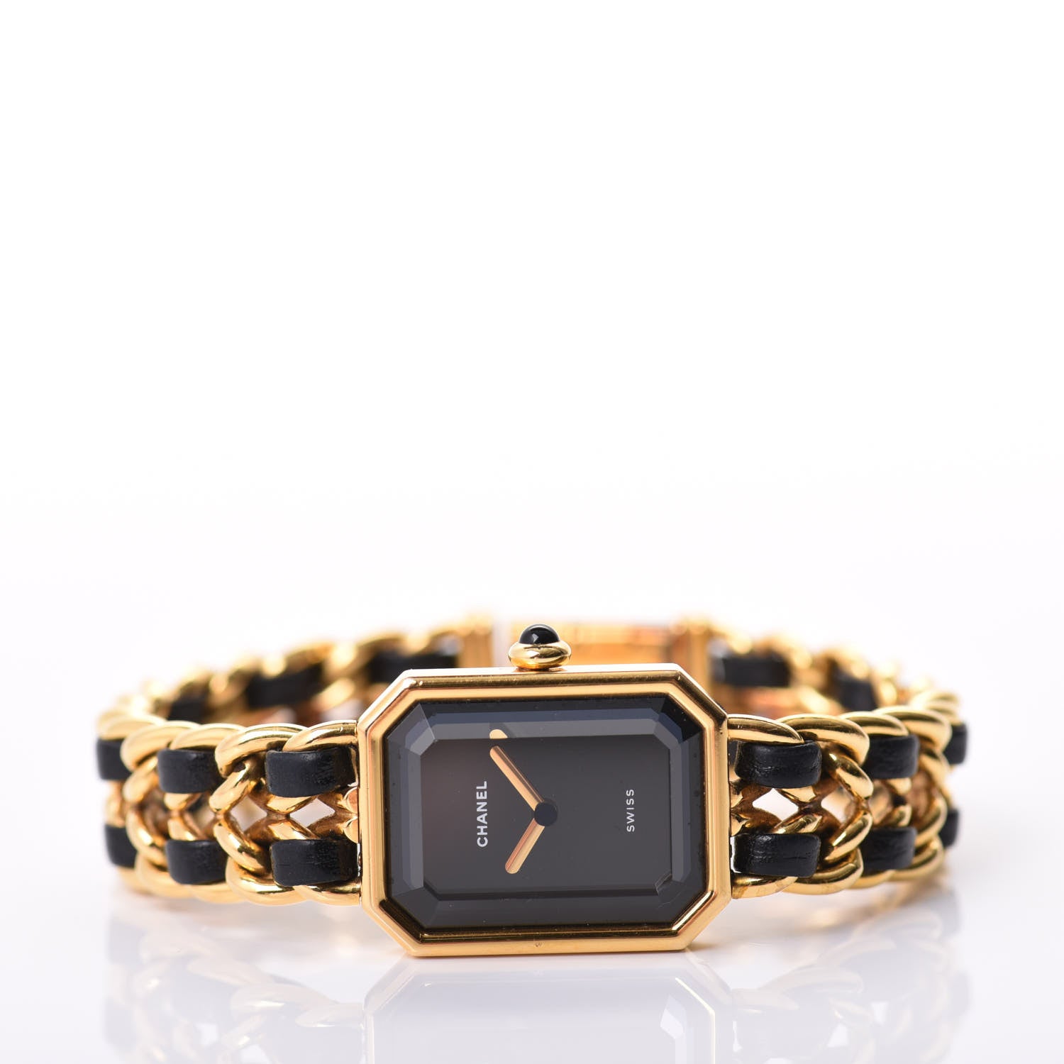 Chanel Stainless Steel Lambskin 20mm Chain Premiere Quartz Watch Gold L 2 of 7