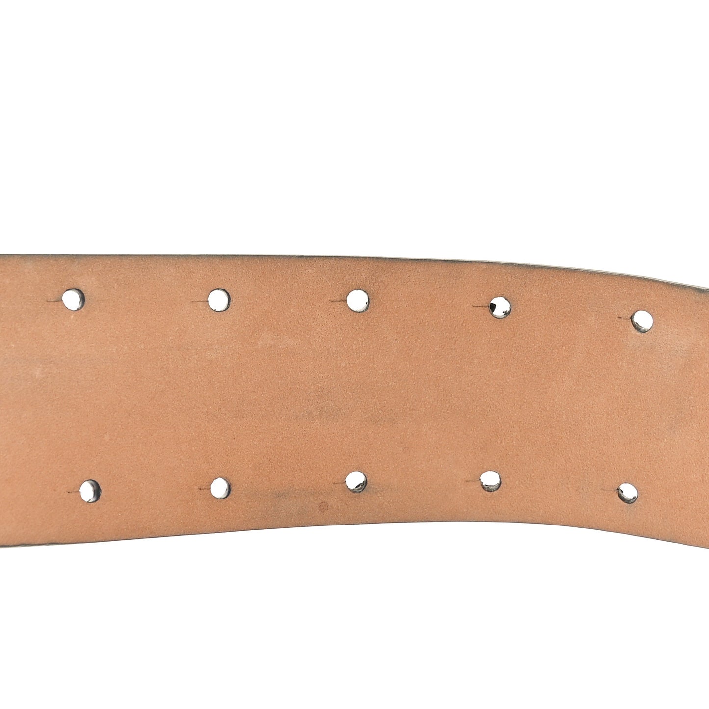 Metallic Snakeskin CC Logo Belt 80 32 Dark Silver