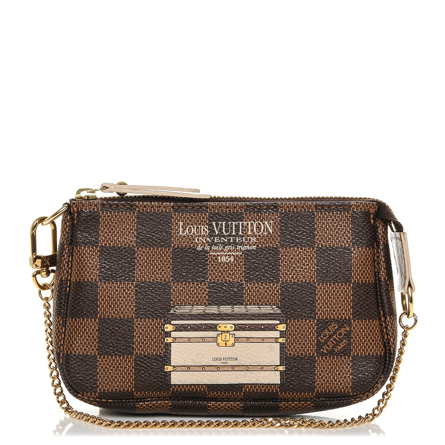 Louis Vuitton Damier Ebene Trunks and Locks Mini Pochette Accessories 1 of 6