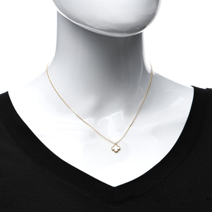 Van Cleef & Arpels 18K Yellow Gold Mother of Pearl Sweet Alhambra Pendant Necklace 2 of 5