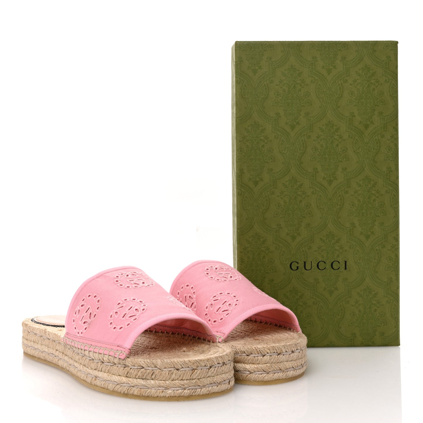 Canvas Interlocking G Damita Espadrille Sandals 42 Wild Rose