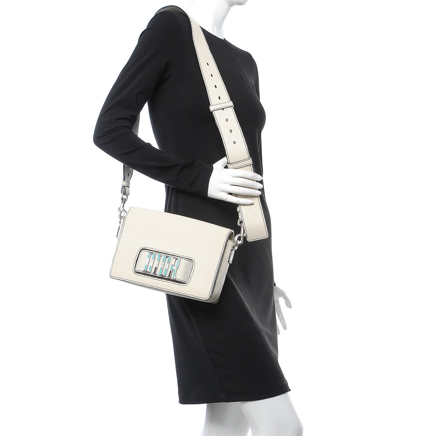 Christian Dior Grained Calfskin Dio(r)evolution Flap Bag White 2 of 8