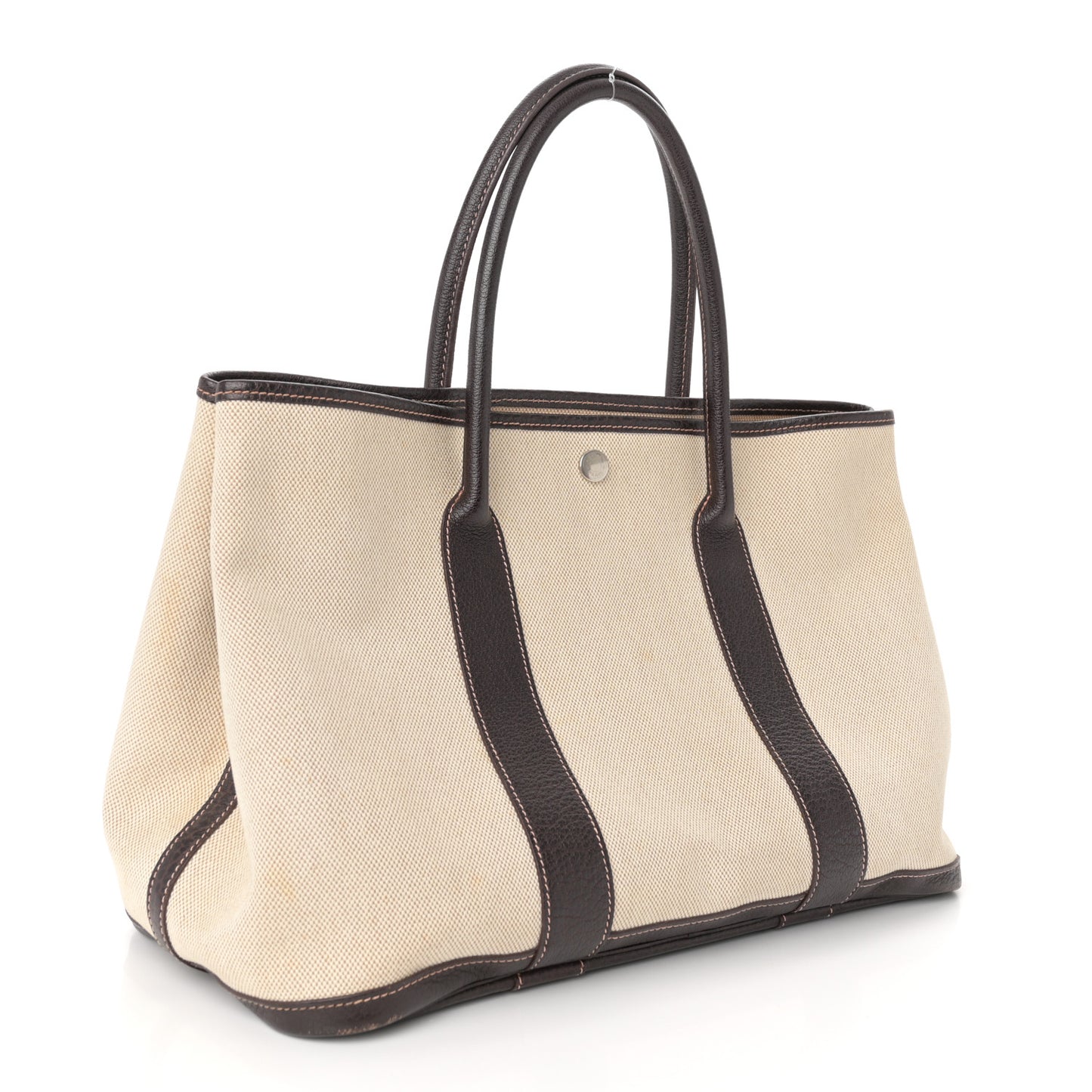 Buffle Skipper Toile Garden Party 36 MM Tote Marron Fonce