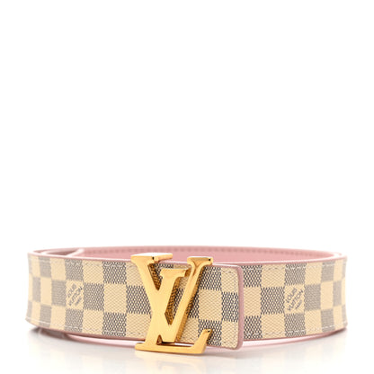 Louis Vuitton Damier Azur 30mm LV Initiales Reversible Belt 80 32 Pink 2 of 8