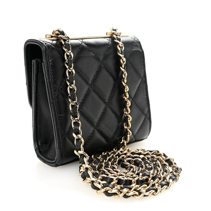 Chanel Lambskin Quilted Trendy CC Card Holder On Chain Black 2 of 9