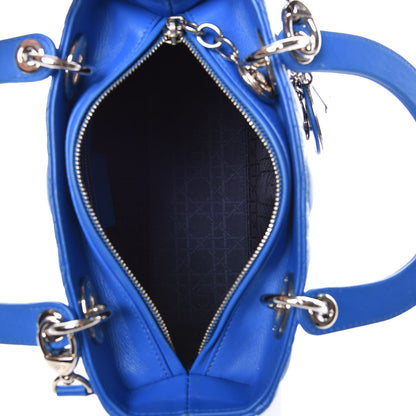 Christian Dior Lambskin Cannage Medium Lady Dior Blue Persan 5 of 17