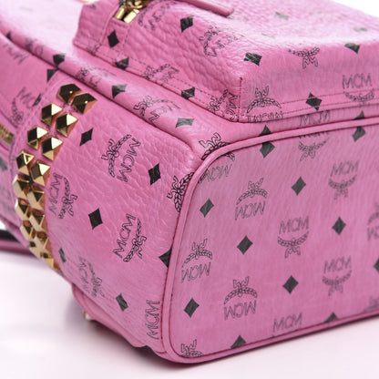 MCM Visetos Small Side Stud Stark Backpack Pink 6 of 9