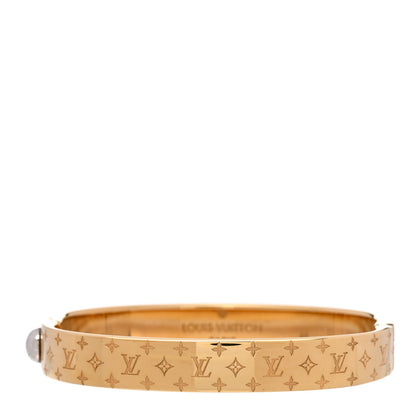 Louis Vuitton Brass Monogram Nanogram Cuff M Gold 1 of 6
