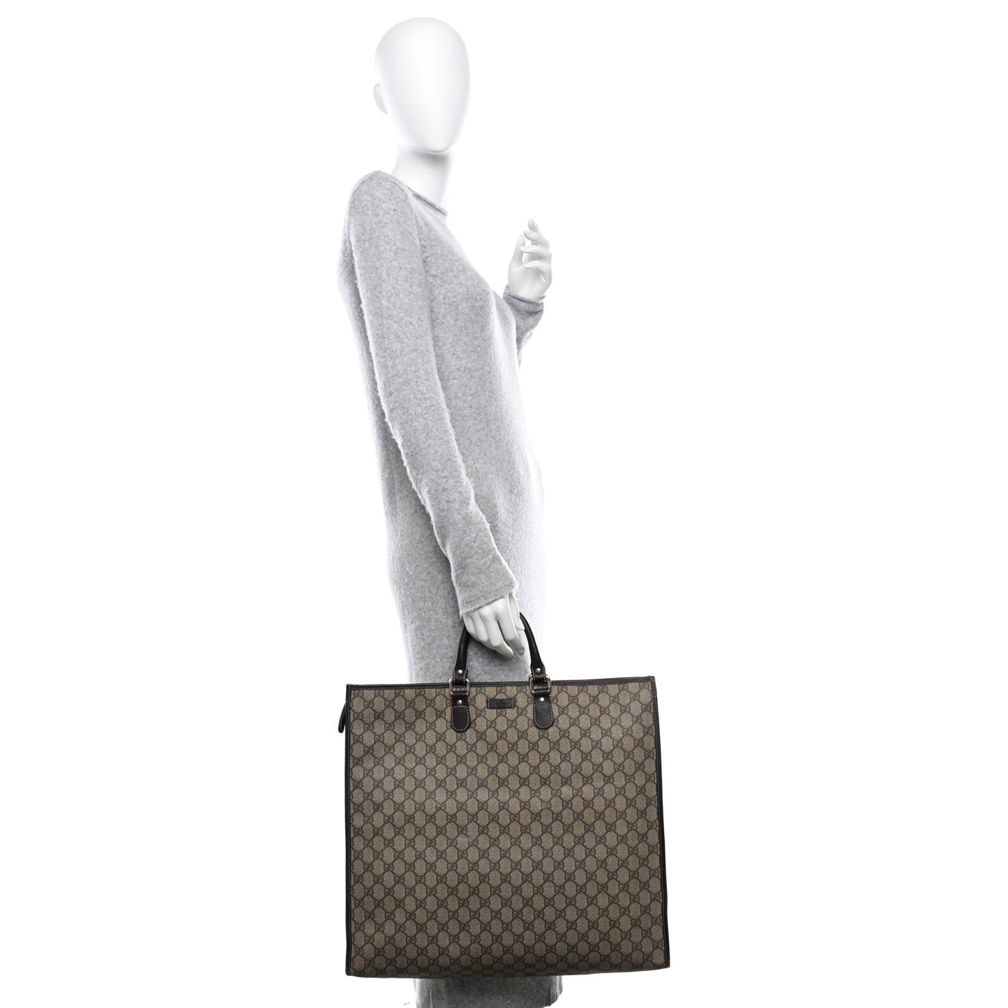 GG Plus Monogram XL Tote Dark Brown