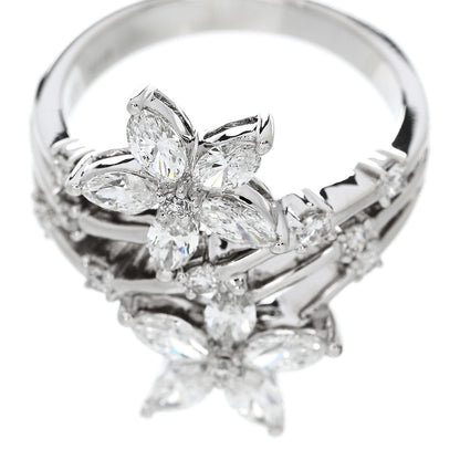 Parker & West by FASHIONPHILE 18K White Gold Diamond 1.46ctw Flower Ring 53 6.5 7 of 9