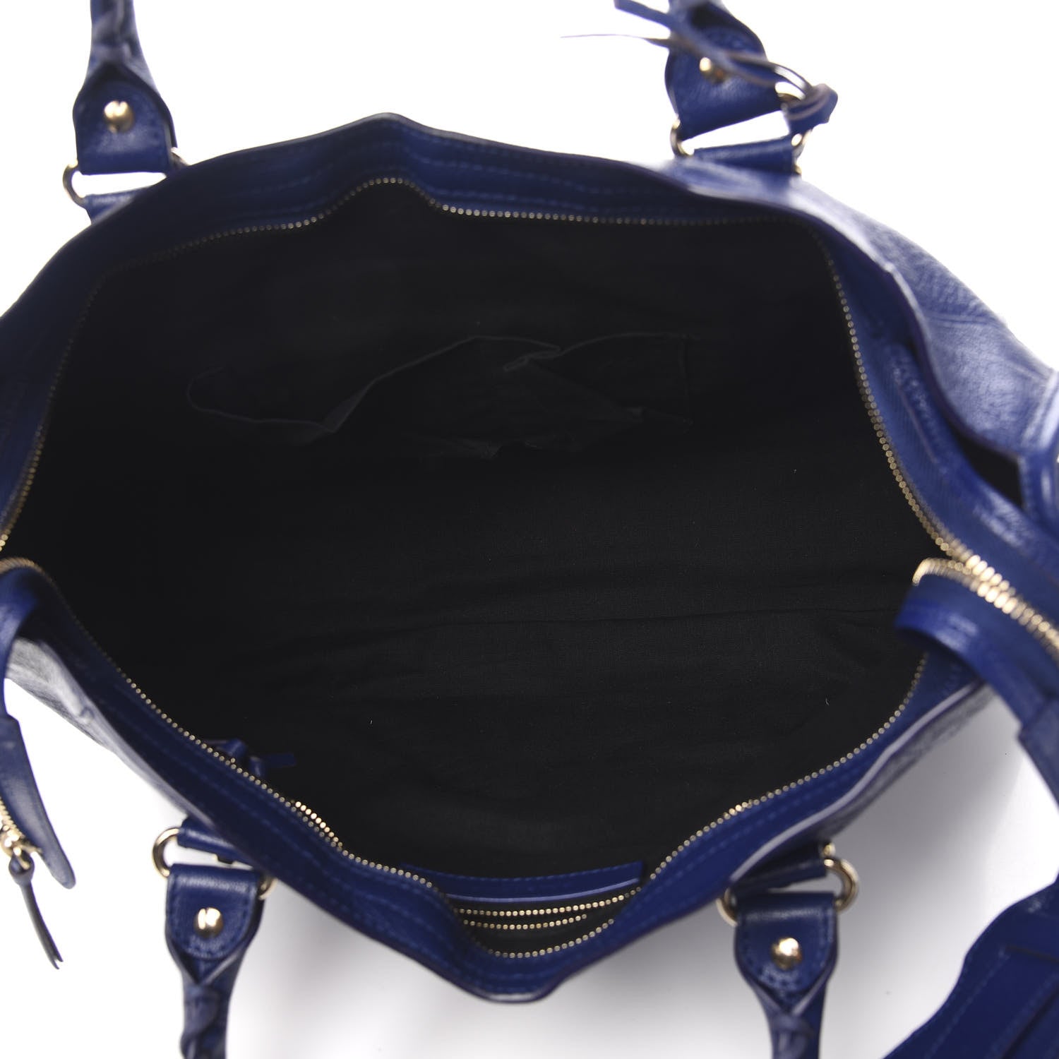 Balenciaga Chevre Gold Metallic Edge Hardware City Bleu Roi 4 of 9
