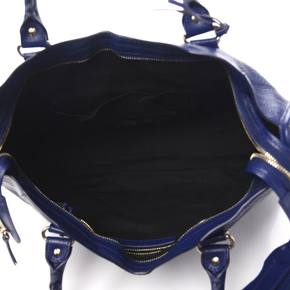Balenciaga Chevre Gold Metallic Edge Hardware City Bleu Roi 4 of 9