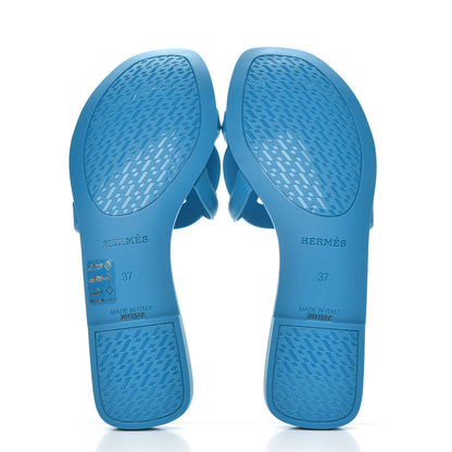 Hermes Rubber Aloha Sandals 37 Bleu Vif 5 of 8