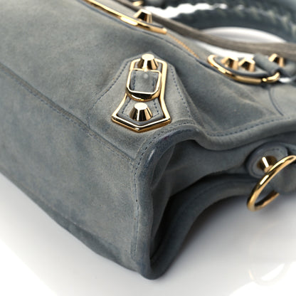 Balenciaga Baby Daim Suede Gold Metallic Edge Hardware Mini City Gris Acier 9 of 9