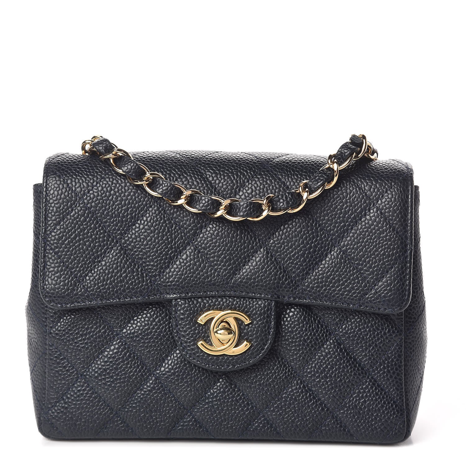 Chanel Caviar Quilted Mini Square Flap Navy 1 of 11
