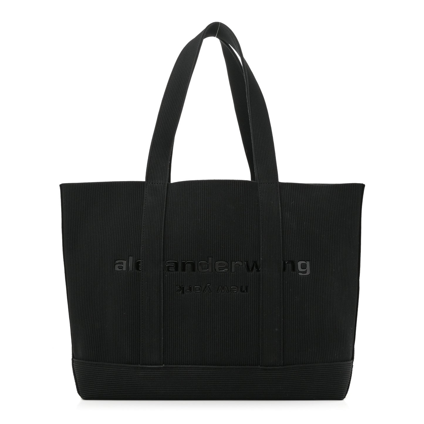 Ribbed Knit Ryan Tote Black