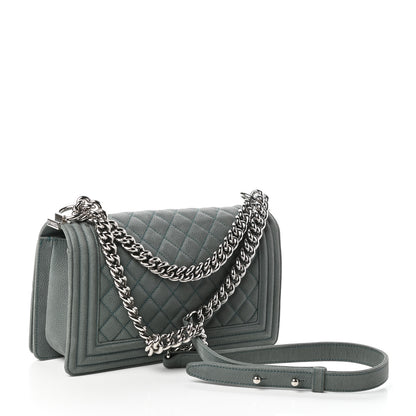 Chanel Iridescent Caviar Quilted Medium Boy Flap Green 3 of 9