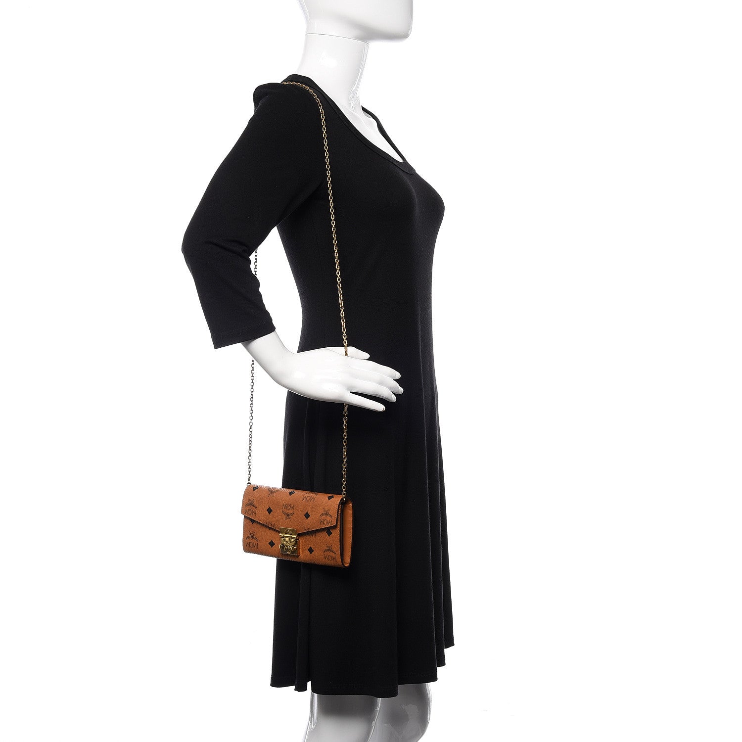 MCM Visetos Large Patricia Wallet On Chain Cognac 2 of 7
