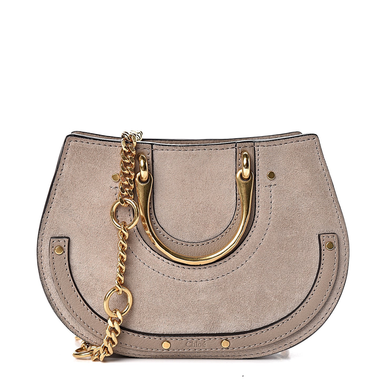 Calfskin Suede Mini Pixie Signature Belt Bag Motty Grey