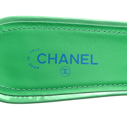 Chanel Patent CC Mules 41 Green Turquoise 6 of 9
