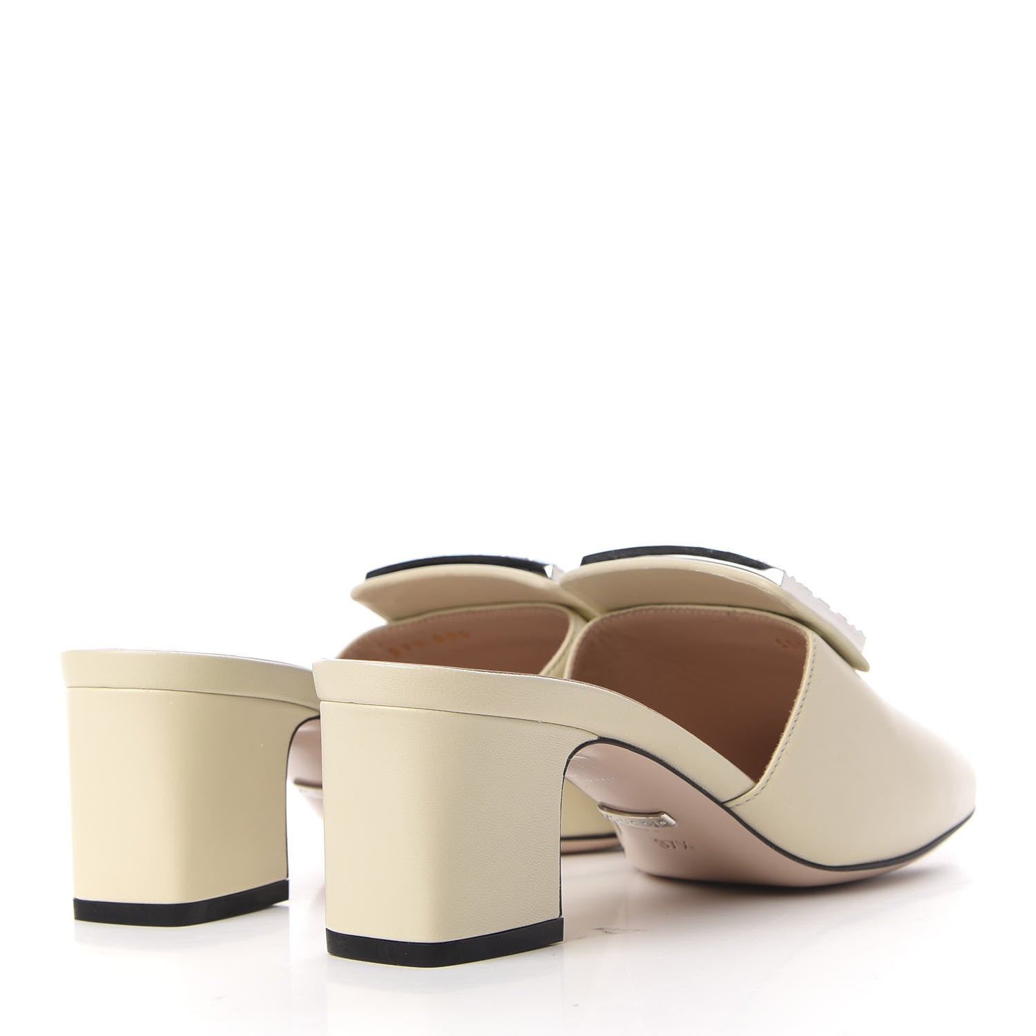 Gucci Malaga Kid Crystal Square G Madelyn Mules 37.5 Vintage White 4 of 12