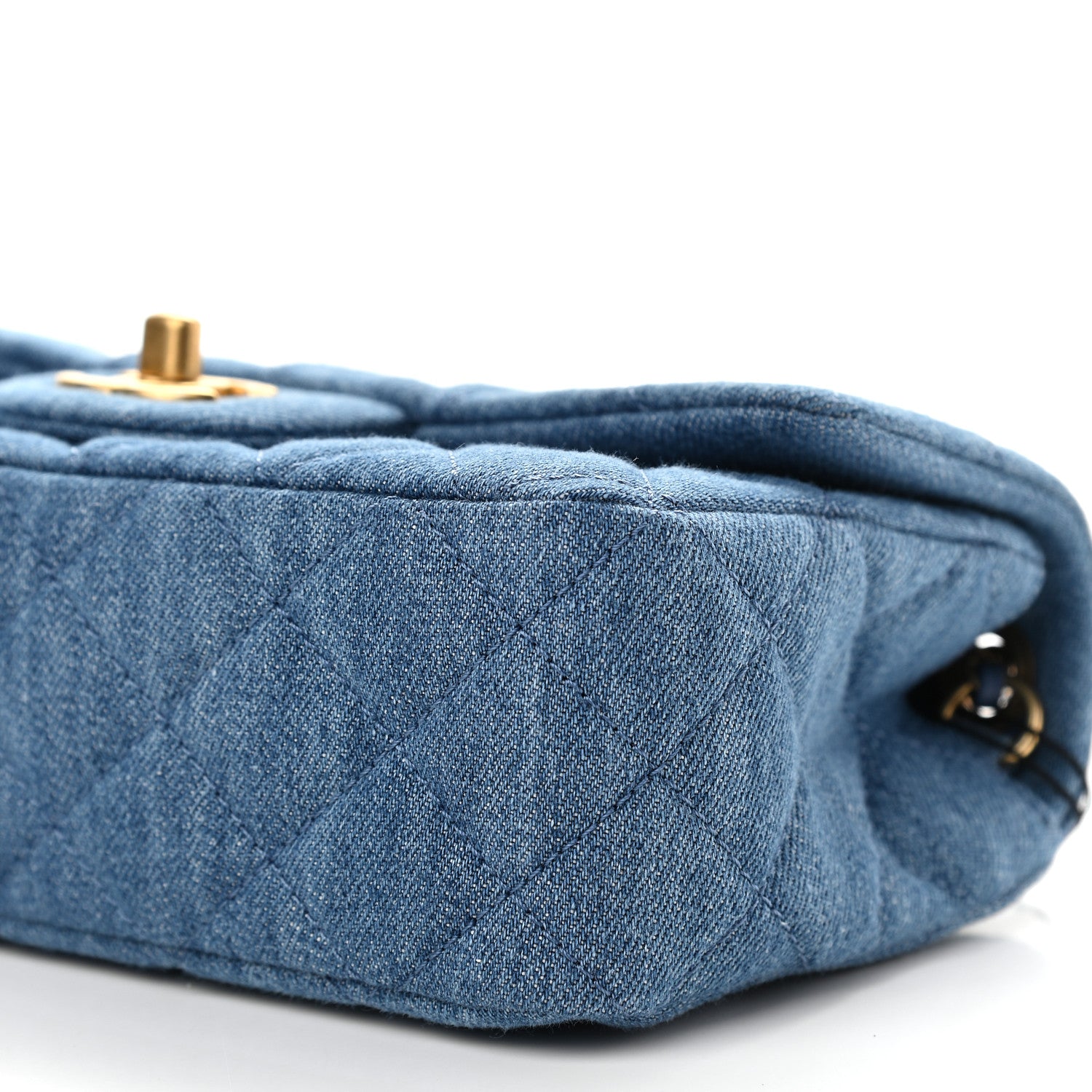 Chanel Denim Quilted Mini Pearl Crush Rectangular Flap Blue 9 of 9