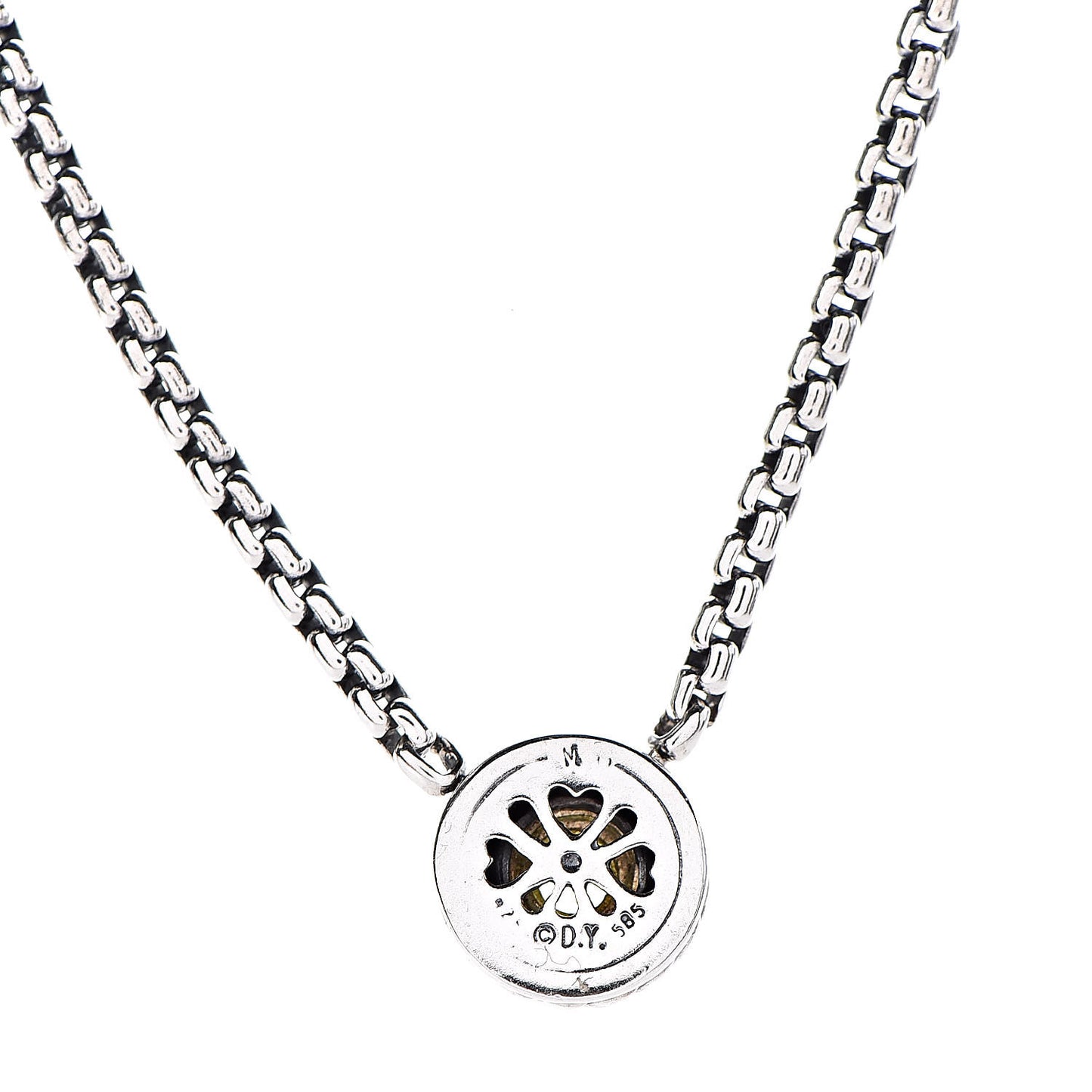 Sterling Silver 14K Yellow Gold Peridot Cookie Pendant Necklace