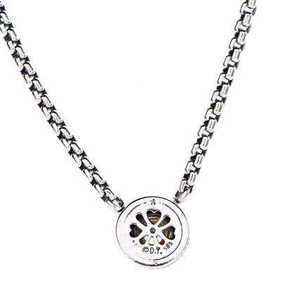 David Yurman Sterling Silver 14K Yellow Gold Peridot Cookie Pendant Necklace 5 of 6