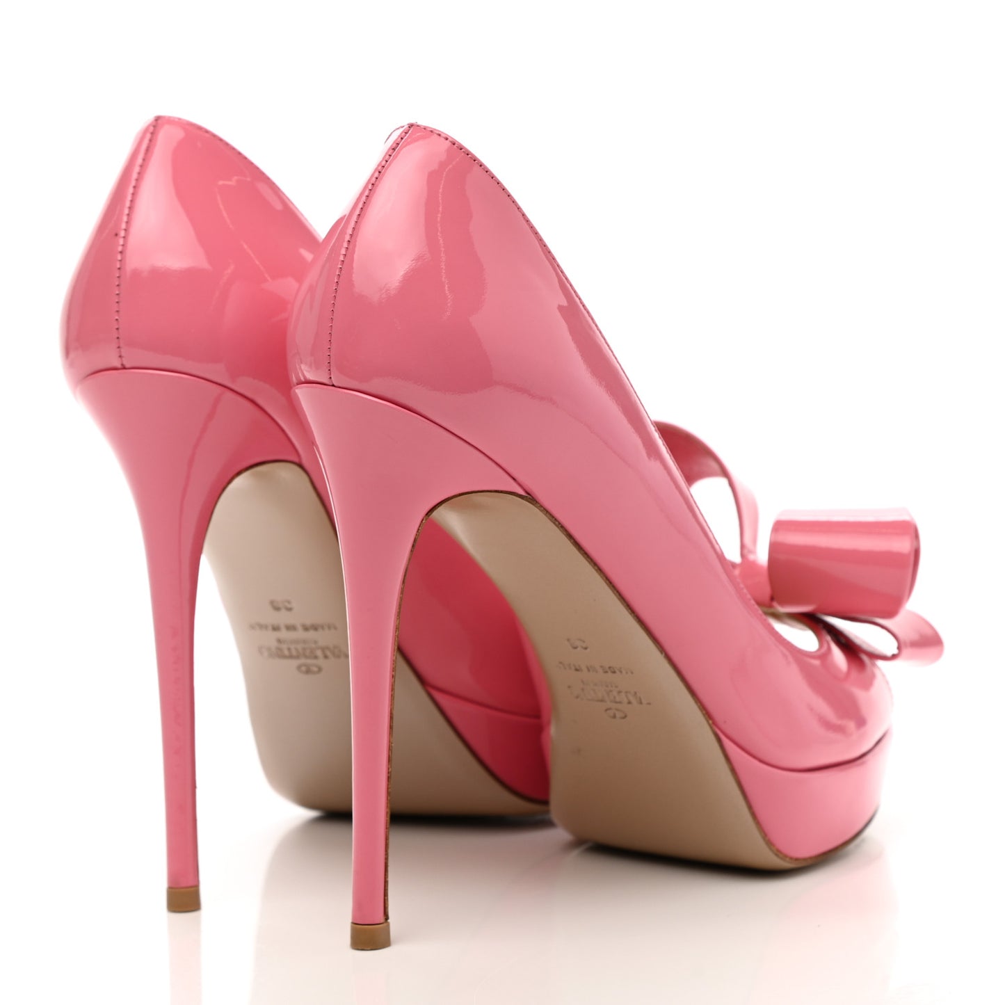 Patent Couture Bow Peep Toe 30/125mm Platform Pumps 38 Rosa