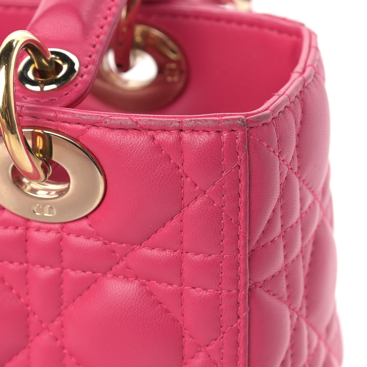 Christian Dior Lambskin Cannage Medium Lady Dior Pink 12 of 16