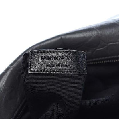 Saint Laurent Crinkled Calfskin Matelasse Monogram Medium Niki Chain Satchel Fog 8 of 12