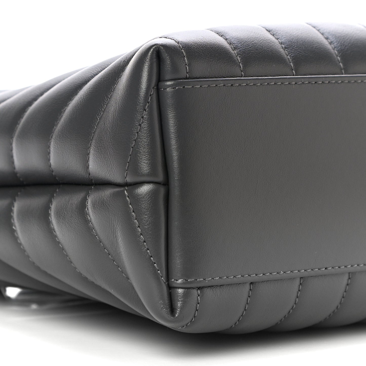 Calfskin Y Quilted Monogram Small Loulou Shopper Grey