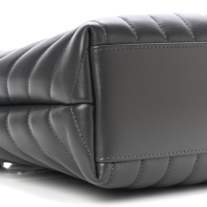 Saint Laurent Calfskin Y Quilted Monogram Small Loulou Shopper Grey 8 of 9