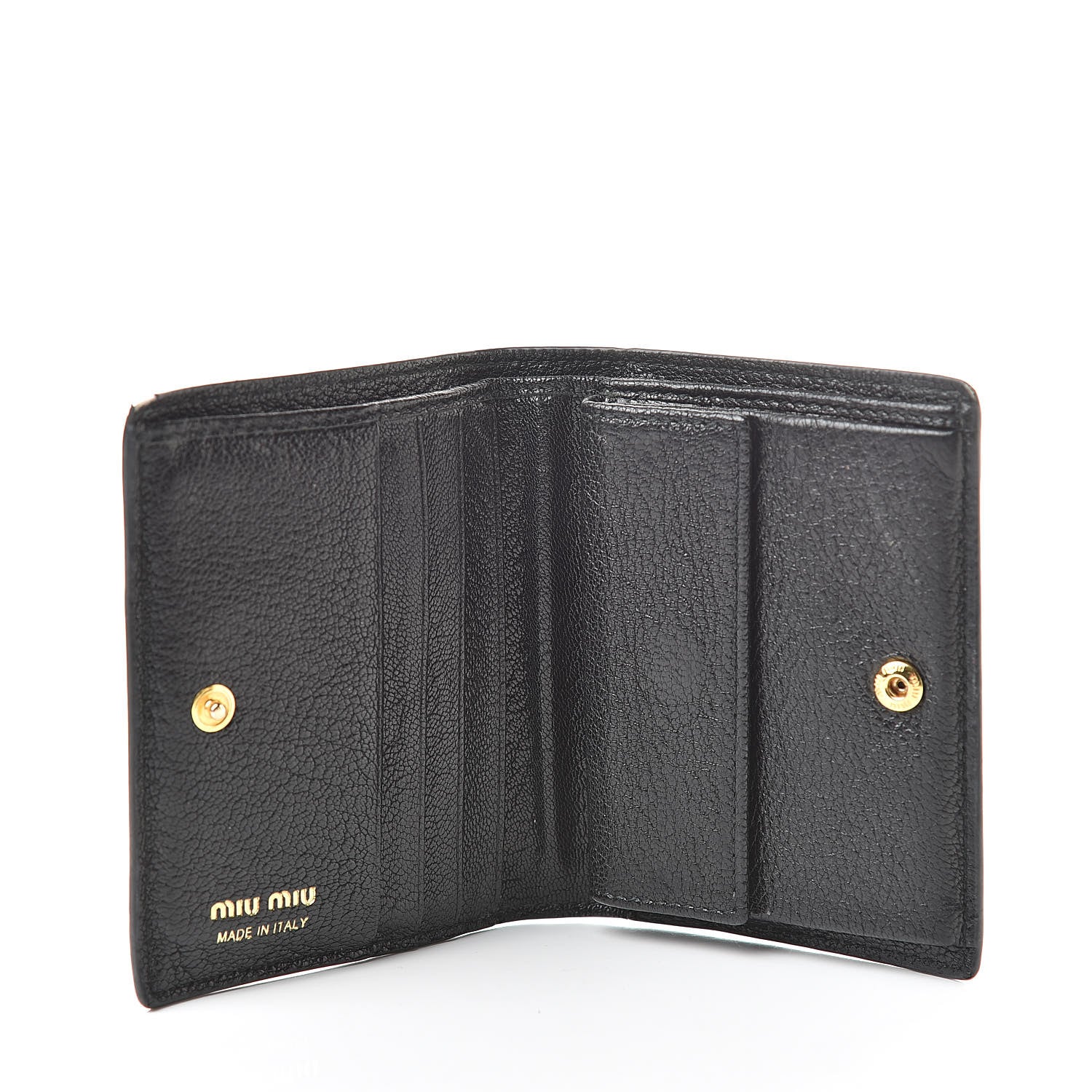 Miu Miu Goatskin Madras Small Wallet Black 5 of 13