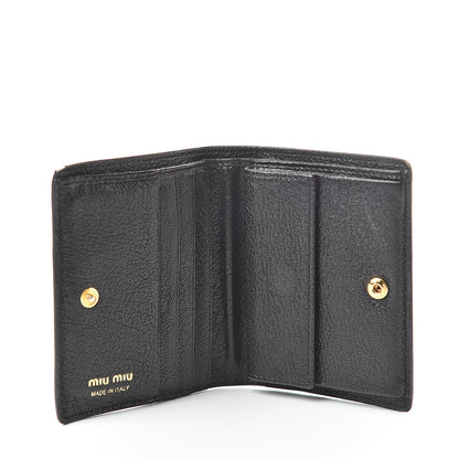 Miu Miu Goatskin Madras Small Wallet Black 5 of 13