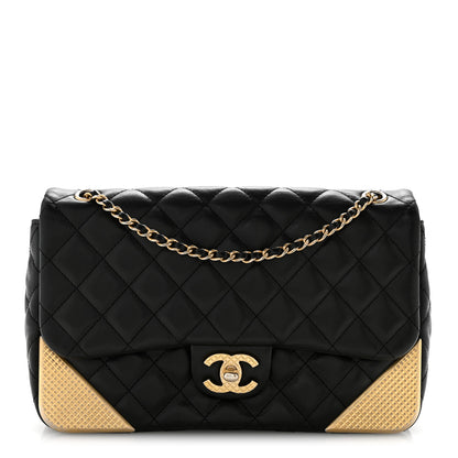 Chanel Calfskin Quilted Rock The Corner Flap Black 1 of 12