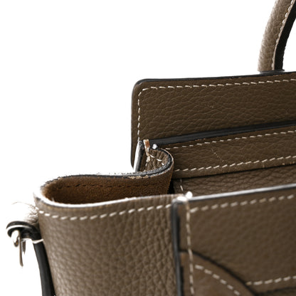 Celine Drummed Calfskin Nano Luggage Souris 16 of 20