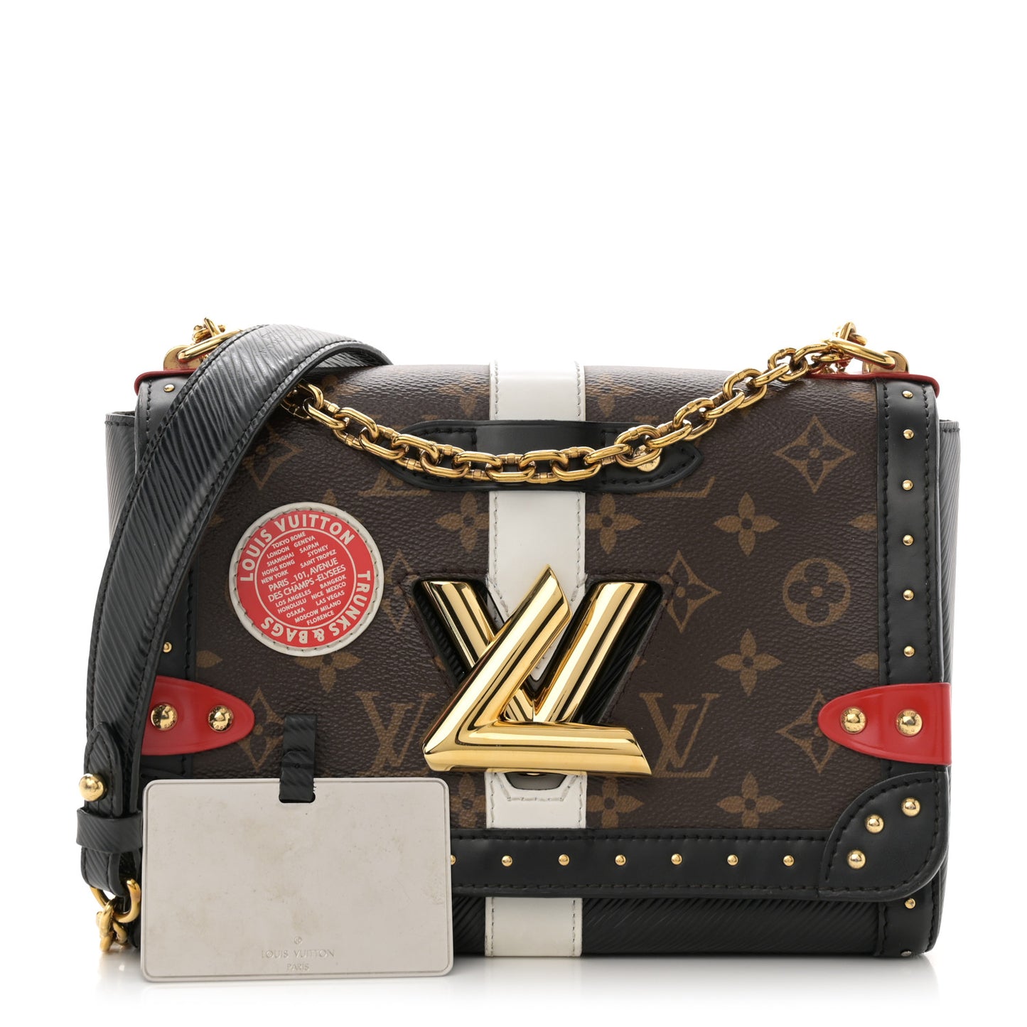 Epi Monogram Complice Trunks and Bags Twist Shoulder Bag MM Black