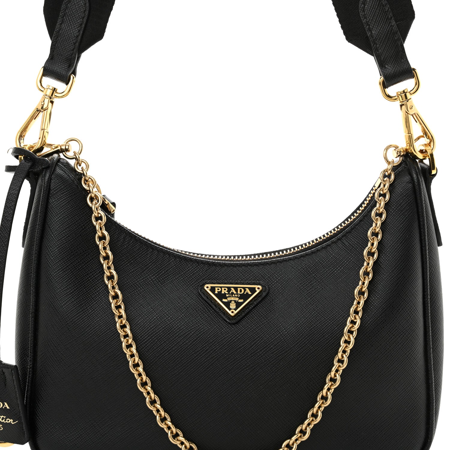 Prada Saffiano Lux Re-Edition 2005 Shoulder Bag Black 8 of 11