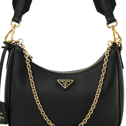 Prada Saffiano Lux Re-Edition 2005 Shoulder Bag Black 8 of 11