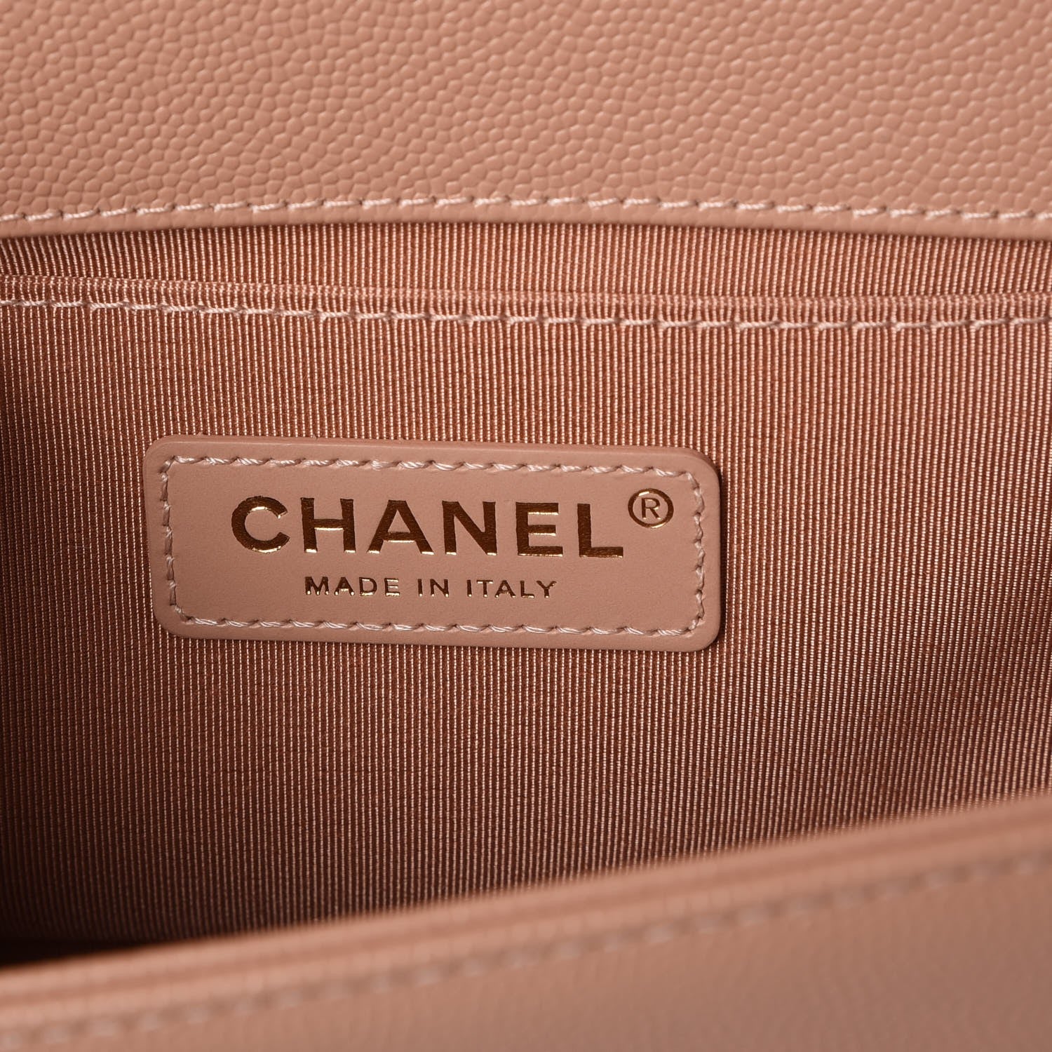 Chanel Caviar Chevron Quilted Medium Boy Flap Beige 6 of 7