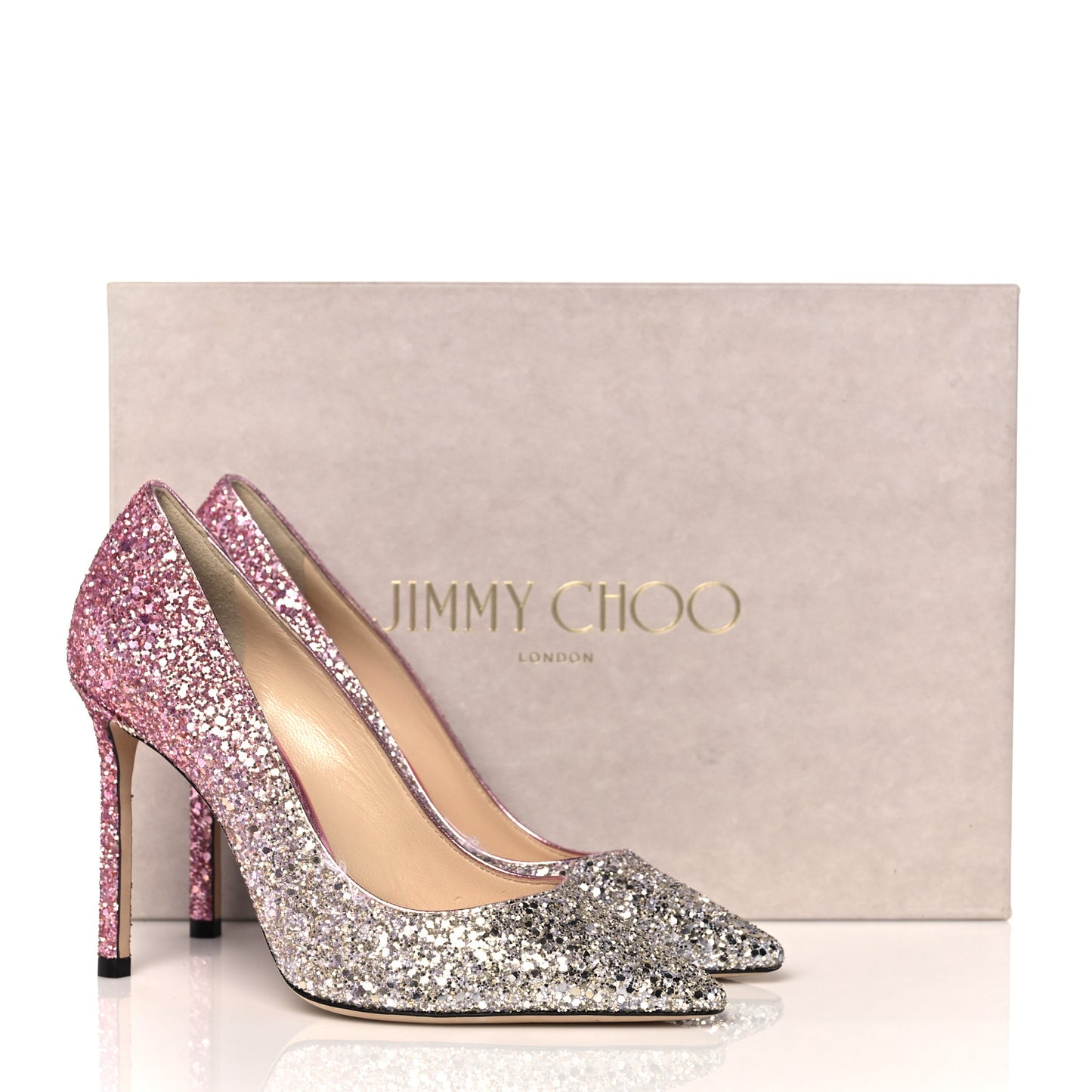 Coarse Glitter Degrade Romy 100 Pumps 35 Silver Pink