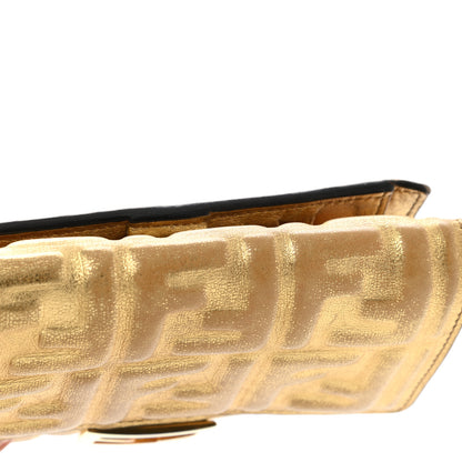 Fendi Vitello Catalan Mirror FF 1974 Embossed Medium Wallet Gold 12 of 14