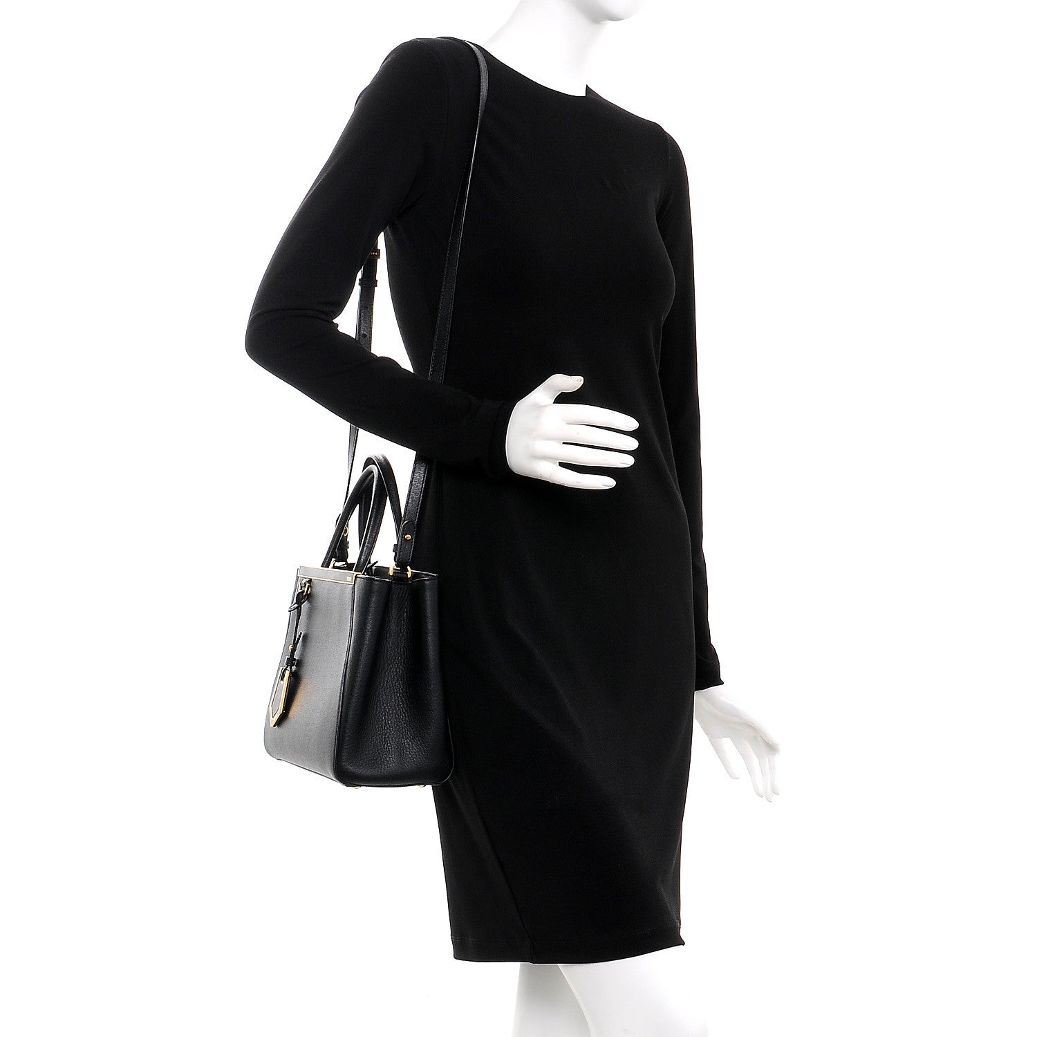 Fendi Vitello Elite Petite 2Jours Tote Black 2 of 9