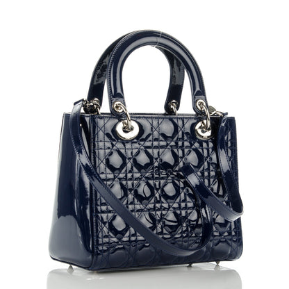 Christian Dior Patent Cannage Medium Lady Dior Navy Blue 3 of 7