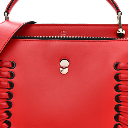 Fendi Vitello Baltico Dolce Shiny Nappa Lace Up DotCom Satchel Red 10 of 12