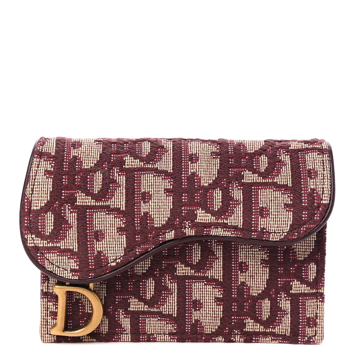 Oblique Saddle Card Holder Bordeaux