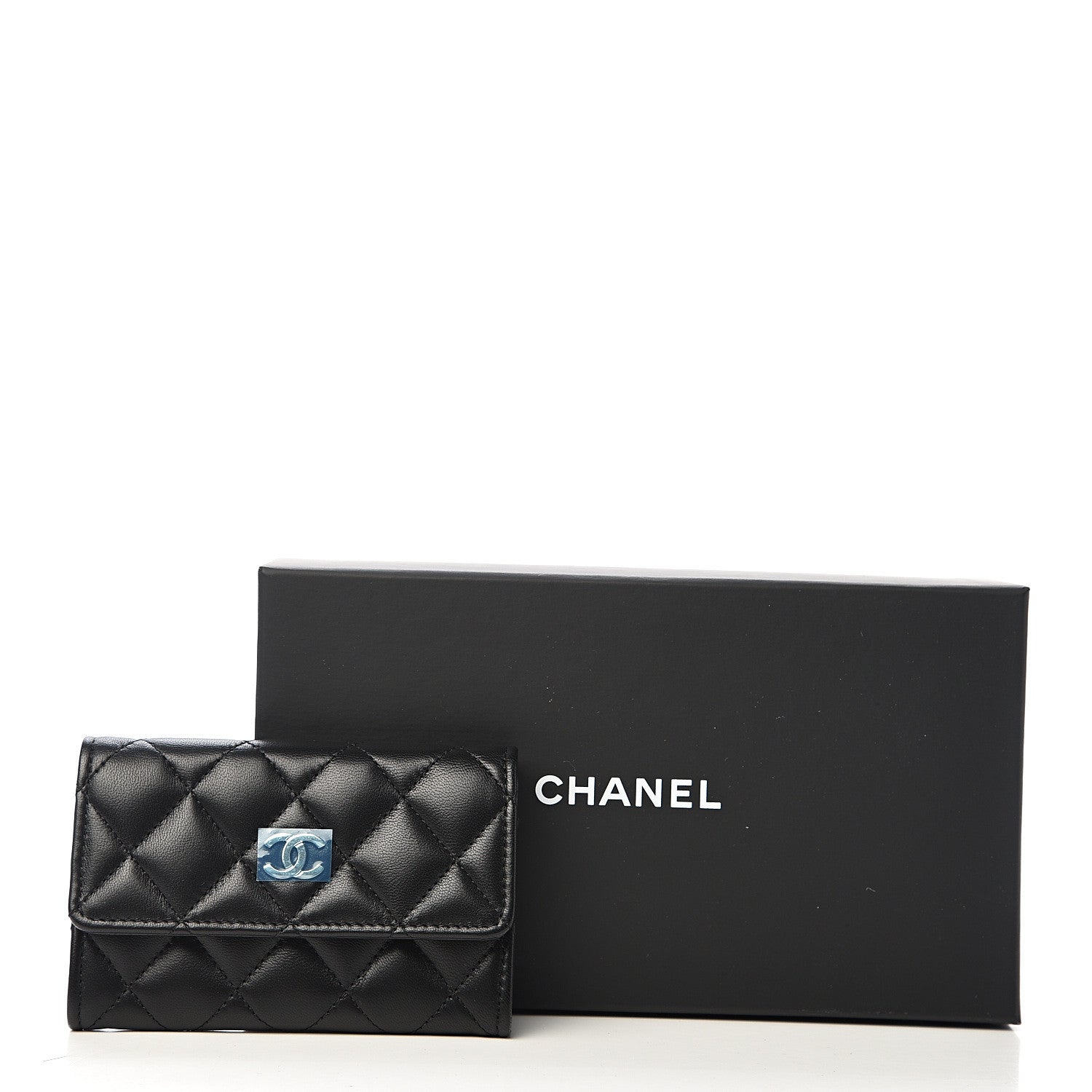 Chanel Lambskin Quilted Flap Card Holder Black 9 of 9