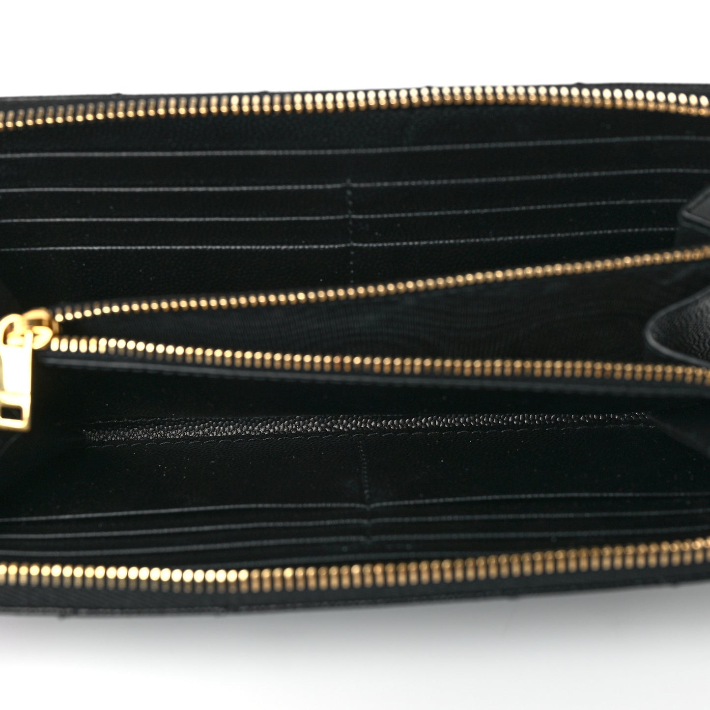 Grain De Poudre Matelasse Chevron Monogram Zip Around Wallet Black