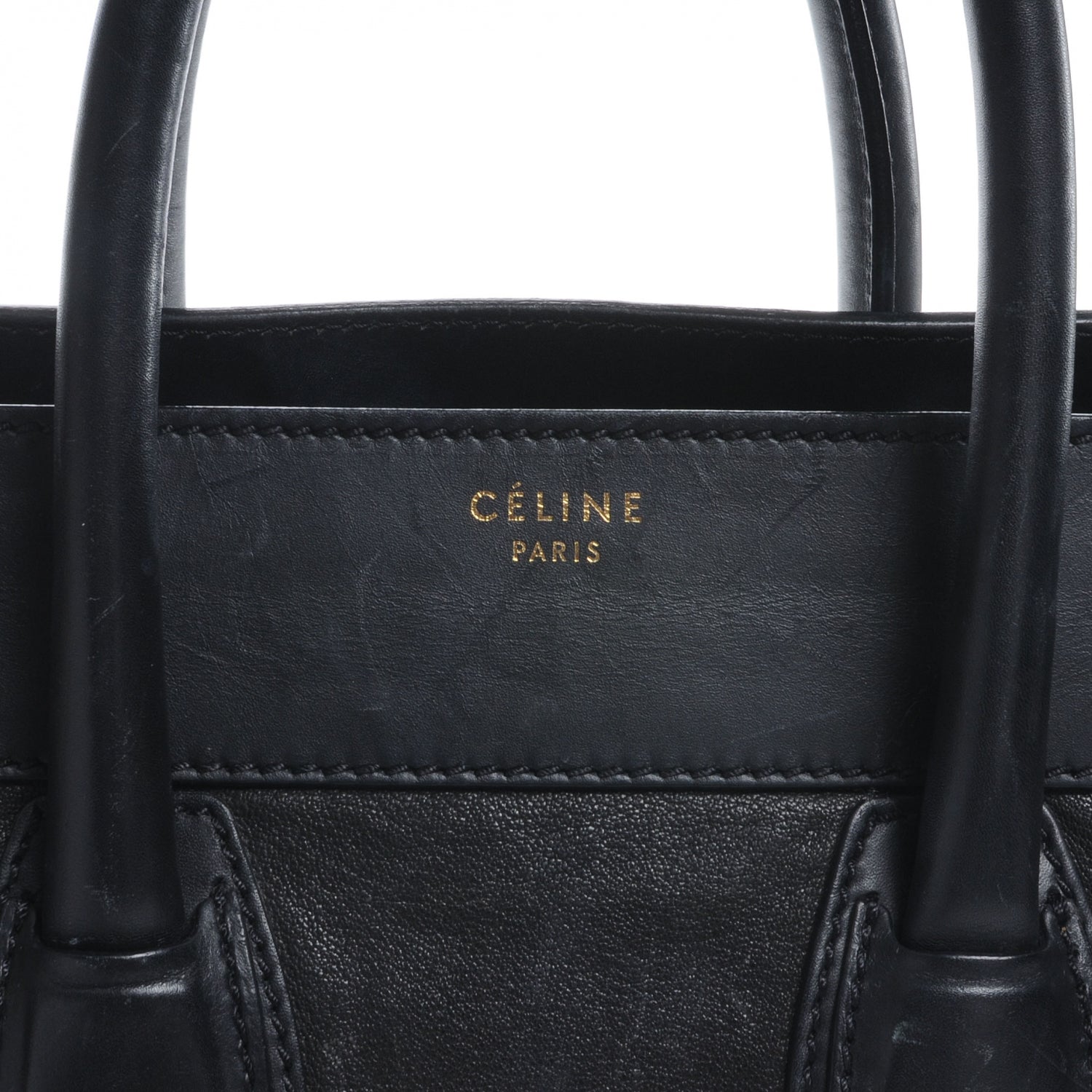 Celine Smooth Calfskin and Lambskin Mini Luggage Black 8 of 12